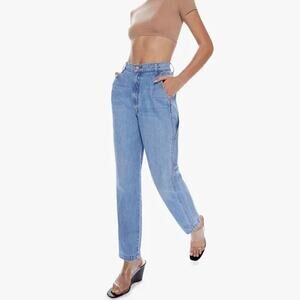 Mother Snacks High Waisted Twizzy Utility Ankle Jean 25 Denim